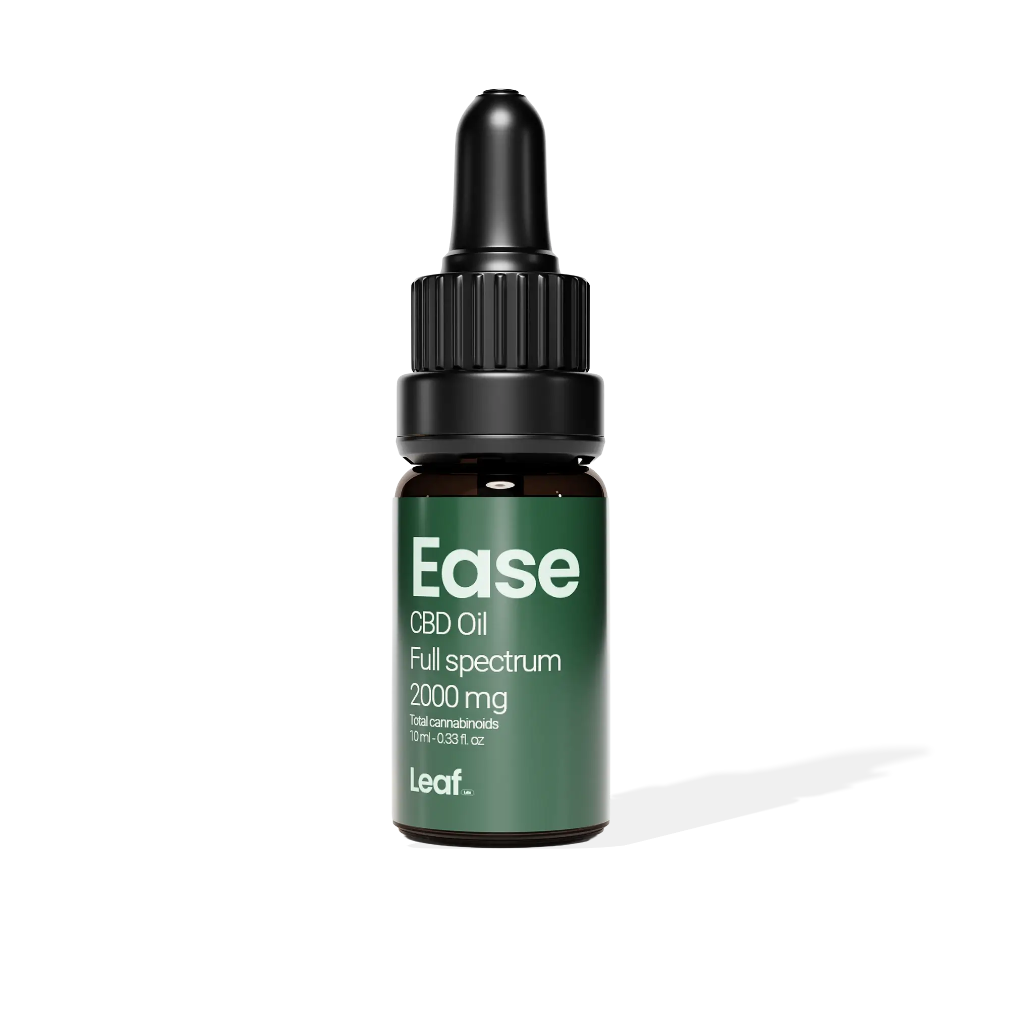 CBD oil dropper bottle labeled 'Pure CBD Oil' on a white background
